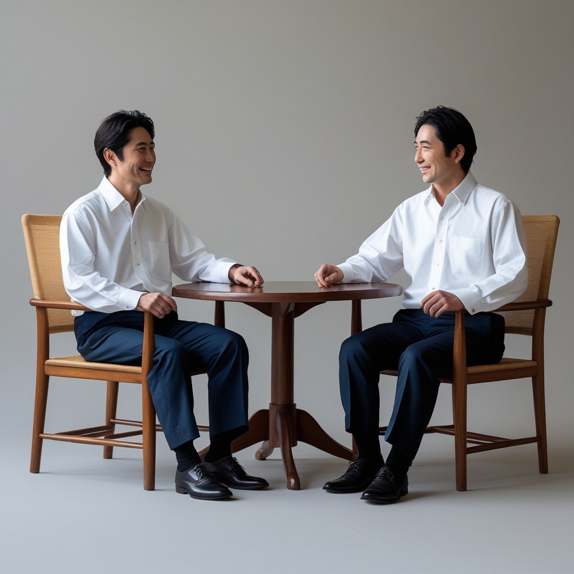会話するおじさん2人