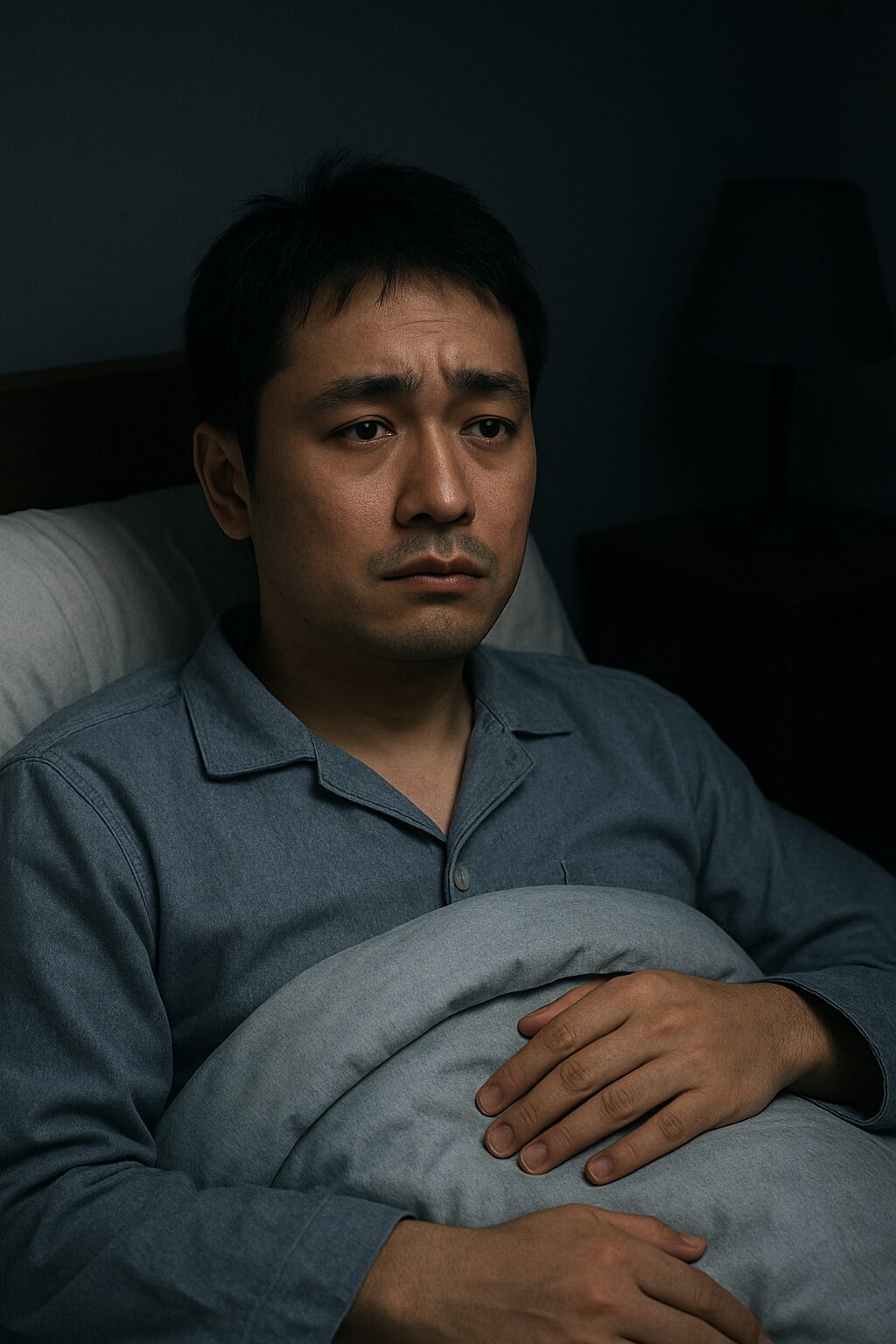 眠れない男性