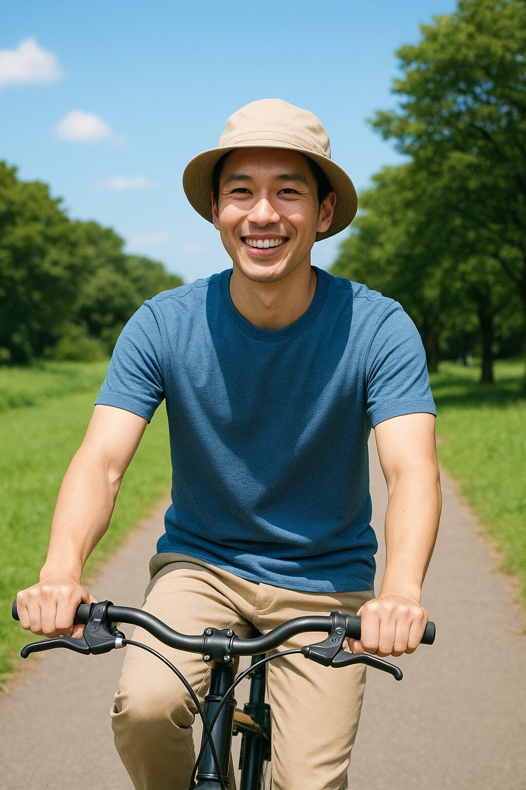 自然を満喫する男